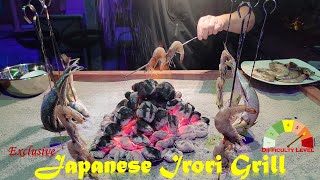 Japanese Sand Grilling Irori  Fishes Steak Shrimps  ASMR No Music [upl. by Minton174]