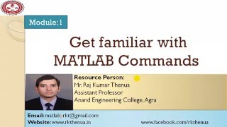 Lecture3 Get familiar with MATLAB commands HindiUrdu [upl. by Kassel]