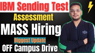 IBM Sending Assessment  Biggest OFF Campus Job Drive For 2024  2023  2022  2021 Batch Hiring [upl. by Demahom]