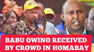 BABU OWINO CROWD IN HOMABAY DEMANDS HIM TO SPEAK BEFORE ANY OTHER LEADER SHOCKING [upl. by Iseabal421]