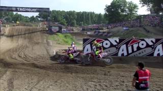 Antonio Cairoli vs Tim Gajser insane battle MXGP of LombardiaItaly Mantova 2016 [upl. by Circosta]