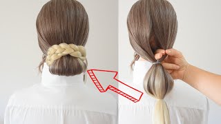 Acconciature SUPER FACILI per capelli medi e lunghi 🔝 SIMPLE amp EASY bun hairstyles hack shorts [upl. by Eldreda916]