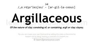 Pronunciation of Argillaceous  Definition of Argillaceous [upl. by Angelina]