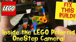 LEGO Polaroid OneStep inside view of eject mechanism FIX the BUTTON [upl. by Esenej253]