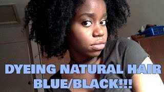 Dyeing Natural Hair BlueBlack Olia  REVIEW [upl. by Bhayani]