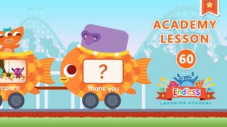 Endless Learning Academy  Lesson 60  GROSS GRUMPY GUILTY PREPARE THANK YOU  Originator Games [upl. by Vilhelmina]