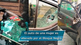 quotSomos peoresquot encapuchadas atacan auto con mujer a bordo en calles del centro de la CDMX [upl. by Fabrienne]