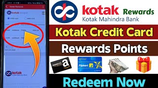 Kotak Credit Card Rewards points Redeem Online 2024  Kotak Rewards points Redemption [upl. by Bilek]