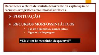 Reconhecer o efeito de sentido decorrente da exploração de recursos ortográficos morfossintáticos [upl. by Arbba800]