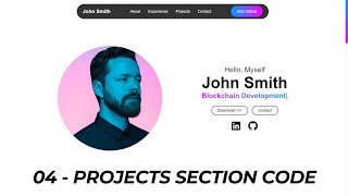 How to build a Simple Portfolio Website using HTML CSS amp JavaScript  Project Section Code [upl. by Jakoba]