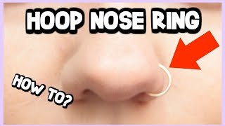 HOW TO PUT IN A HOOP NOSE RING  HELPFUL TRICK [upl. by Zannini]