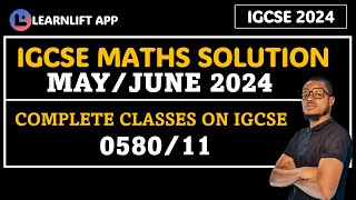 IGCSE MATHS MAYJUNE 202405811 SOLUTION [upl. by Janiuszck]