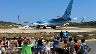 Spectacular Takeoff and Landing at Skiathos Airport Greece [upl. by Kin310]