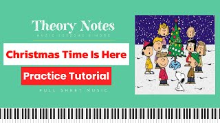 Charlie Brown Christmas Time is Here Practice Tutorial with Sheet Music [upl. by Adnahc]