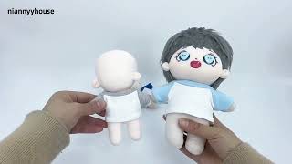 niannyyhouse 10cm 15cm 20cm Plush Doll Clothes Color Blocking TShirt dollclothes plushtoys toys [upl. by Mort]