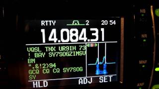 Icom IC7000 RTTY decoder  spec callsign calls for CQ [upl. by Cordeelia465]