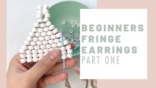 Beginners Brick Stitch Beading Tutorial for Fringe Earrings  Part One [upl. by Emalee]