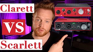 FOCUSRITE AUDIO INTERFACE SHOOTOUT Scarlett vs Clarett Preamps amp Converters [upl. by Ecyrb515]