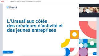 Webconférence de lAdie  LURSSAF aux côtés des créateurs dactivité et des jeunes entreprises [upl. by Yendis]