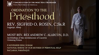 Baclaran Church Ordination to the Priesthood of Rev Sigrid O Rosin CSsR [upl. by Meehar]