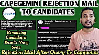 Capgemini Rejection Mail  Rejection Mail After Query  Onboarding Mail  Interview Results  LOI [upl. by Ocinemod]