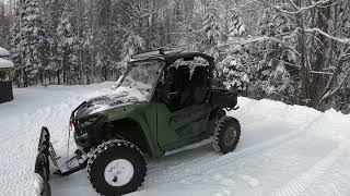 Plowing Snow with the Yamaha RMAX and Warn Plow System [upl. by Melisandra964]