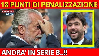 UFFICIALE 18 PUNTI DI PENALIZZAZIONE CLUB IN SERIE B  CALCIO NEWS [upl. by Arytahs]