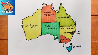 How to Draw Map of Australia Step by Step [upl. by Htebasil]