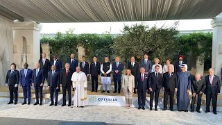 G7 leaders and guests pose for group photo during Italy summit  AFP [upl. by Graaf]