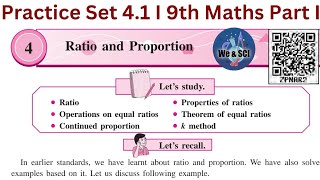 Practice Set 41  L4 Ratio and Proportion  9th Math I [upl. by Arde]