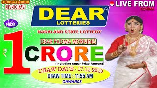 LOTTERY SAMBAD DEAR PADMA MORNING 1155AM 17122020 LOTTERY RESULT NAGALAND STATE LOTTERY LIVE [upl. by Yelsek]