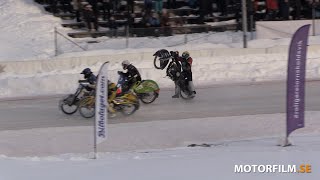 20240127 FIM Ice Speedway World Championship Qualifying Round Örnsköldsvik Sweden Crashes [upl. by Bronny747]