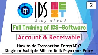 IDS Training  Full Training of Account and Receivable  How to do Transaction EntryAR  IDS 70 [upl. by Atwater]