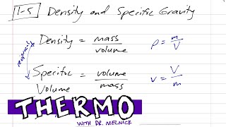 Thermodynamics  15 Density and Specific Gravity [upl. by Ecneps373]