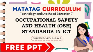 LESSON PART 2 OCCUPATIONAL SAFETY AND HEALTH OSH STANDARDS IN ICT [upl. by Elleira]