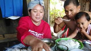 eat Adobong okra Balatong patola with papang and baby [upl. by Aetnuahs]