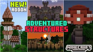 NEW STRUCTURES🏰 ADDON  For minecraft PE 120  119 addons [upl. by Ahsyek716]