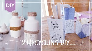 DIY  Upcycling IDEE Milchpackung Tetrapack  Plastikflaschen  Kreidefarbe [upl. by Ttenyl993]