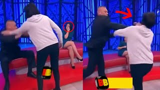 Woman Slaps Man On TV Show amp Get Slapped Back [upl. by Ahsoyem]