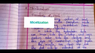 Micellization  MSC students  physical chemistry  imp notes [upl. by Rolland]