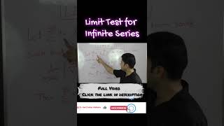 Limit Test for Infinite Series Explained in 1 Minute 🚀shorts maths infiniteseries [upl. by Thynne]