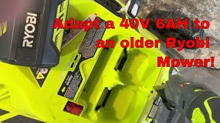 How to make a 6AH 40v Ryobi battery fit in a Electric Mower which is too small [upl. by Eniledgam]