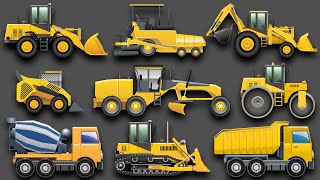 Learning Construction Vehicles for Kids  Construction Equipment Bulldozers Dump Trucks Excavators [upl. by Gio]