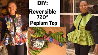 Trendy Reversible Pinafore Peplum Top with 720 degrees flare DIY peplum Top [upl. by Gleda468]