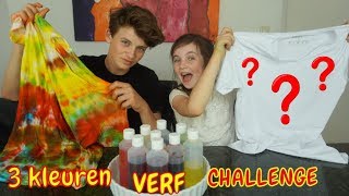 3 KLEUREN VERF TIE DYE TSHIRT CHALLENGE met HUGO  Bibi [upl. by Renae]