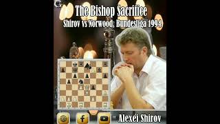 The Bishop Sacrifice  Alexei Shirov vs David Norwood Bundesliga 1994 [upl. by Nert537]