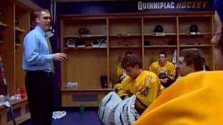 Rand Pecknold in Locker Room at QU vs Yale on NESNTV [upl. by Dlaniger]