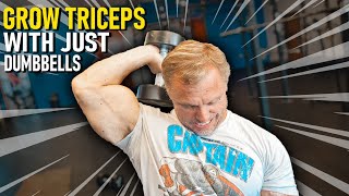 4 Exercises For HUGE TRICEPS Dumbbell Only Workout [upl. by Aianat]