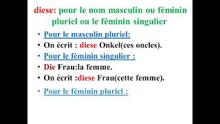 Les adjectifs démonstratifs dieses diese et diesen dans le cas de laccusatifAkkusativ [upl. by Carlo]