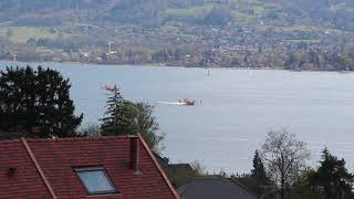 Canadair sur le lac d’Annecy 22 avril 2021 [upl. by Etrem]